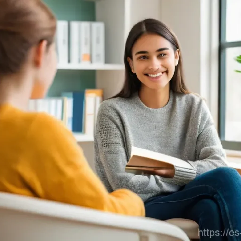 청소년상담사 자격증 응시료와 비용 - **Prompt:** A young, empathetic female youth counselor, approximately 35 years old, with a warm and ...