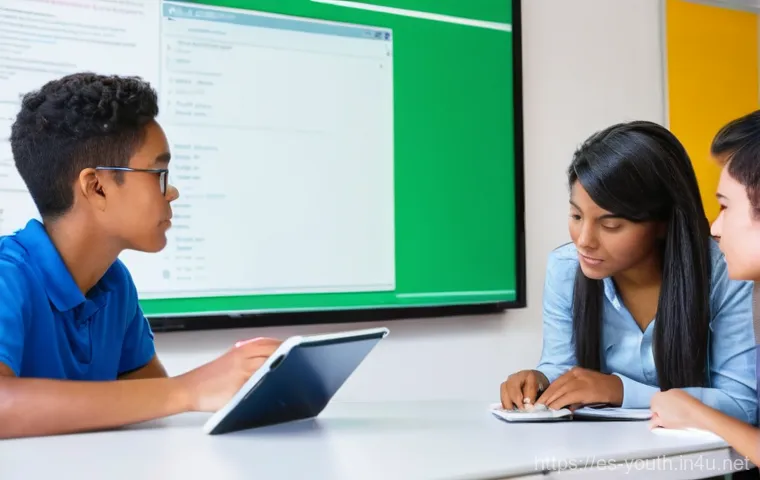 청소년상담사 자격증 취득 후 실습 준비 - A warm and inviting scene inside a modern school counseling office in Spain. A compassionate young f...