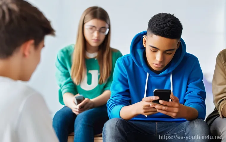 청소년상담사 시험을 위한 필수 학습자료 - **Prompt:** A diverse group of modern teenagers, approximately 15-18 years old, sitting comfortably ...