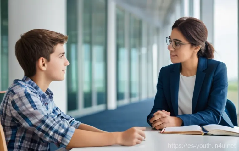 청소년상담사 시험을 위한 필수 학습자료 - **Prompt:** A diverse group of modern teenagers, approximately 15-18 years old, sitting comfortably ...