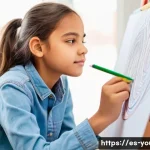 청소년상담사 직업으로서의 장점과 단점 - **Prompt:** A young girl, approximately 13 years old, with thoughtful eyes, is deeply engrossed in d...