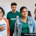 청소년상담사 자격증 취득 후의 변화와 성장 - A diverse group of young certified youth counselors engaged in an interactive workshop inside a mode...