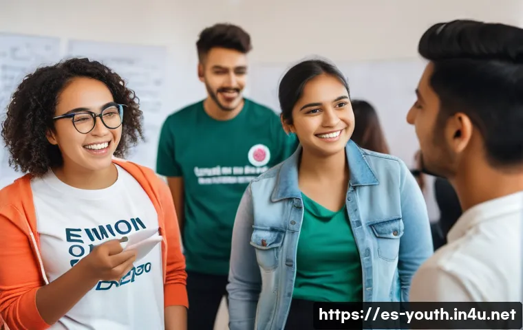 청소년상담사 자격증 취득 후의 변화와 성장 - A diverse group of young certified youth counselors engaged in an interactive workshop inside a mode...